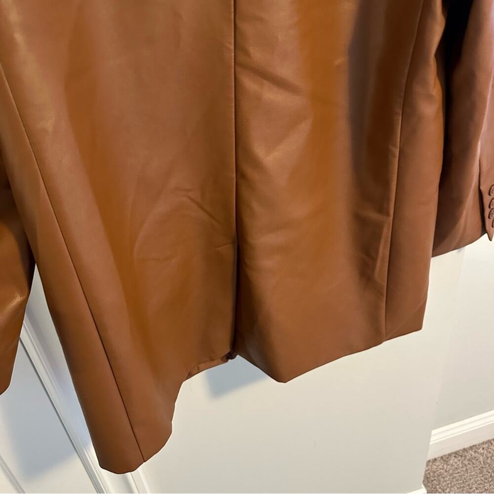 Rebecca Minkoff Brown Faux Leather Jacket XL - Picture 8 of 16